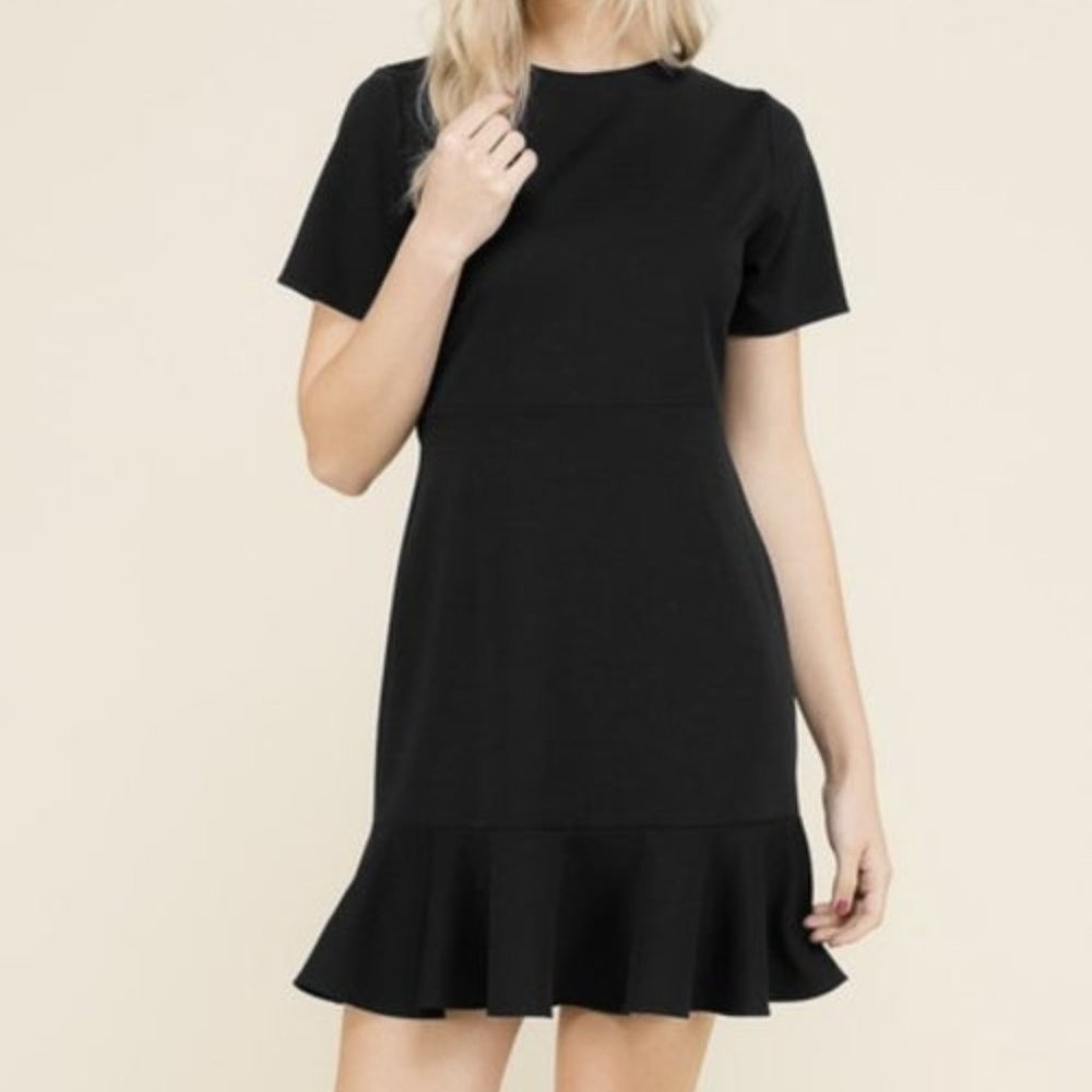 Black dress with Ruffled Hem